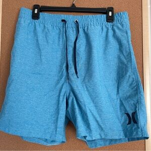 Hurley Blue Swim Trunk Shorts size Medium with 6” inseam